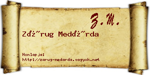 Zárug Medárda névjegykártya